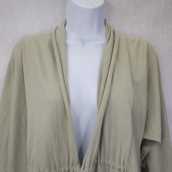 Marla Wynne Cardigan Women Large Sweater Tie Front Mint Green Cotton Lightweight - Picture 3 of 14
